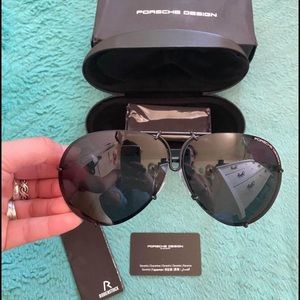 Brand NEW Authentic🌟 PORSCHE DESIGN 8478 D BLACK FRAME - GREY & SILVER LENSES!!
